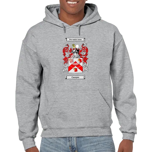 Cassyes Grey Unisex Coat of Arms Hooded Sweatshirt