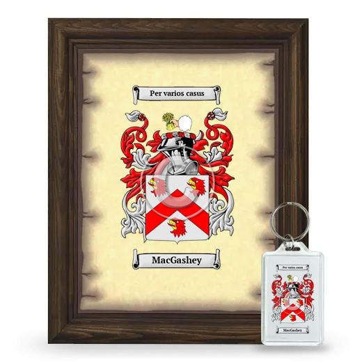 MacGashey Framed Coat of Arms and Keychain - Brown