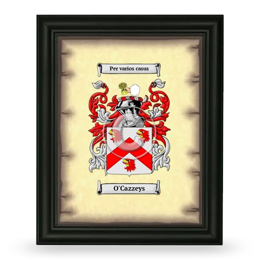 O'Cazzeys Coat of Arms Framed - Black