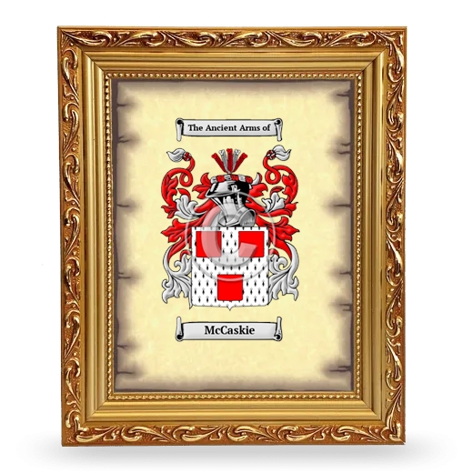 McCaskie Coat of Arms Framed - Gold