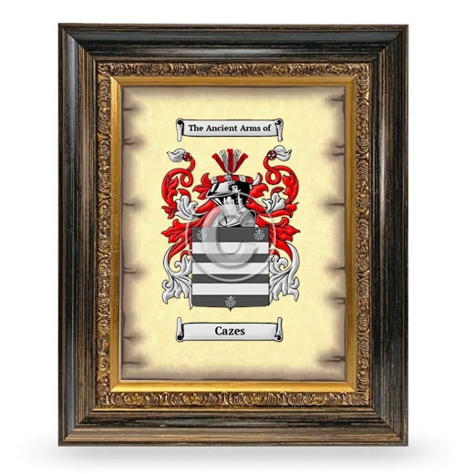 Cazes Coat of Arms Framed - Heirloom