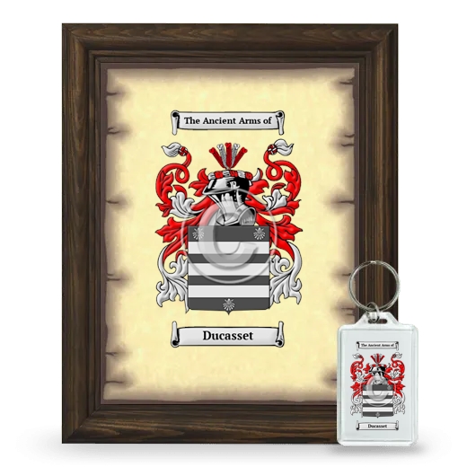 Ducasset Framed Coat of Arms and Keychain - Brown