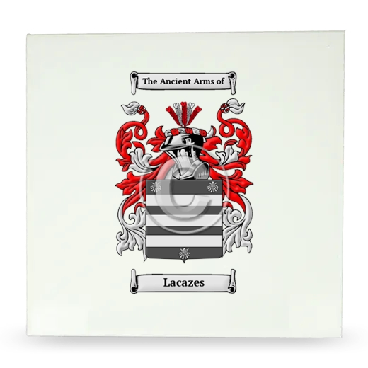 Lacazes Large Ceramic Tile with Coat of Arms