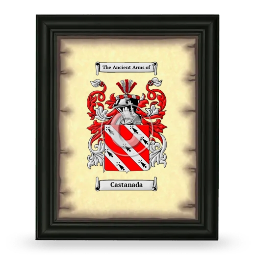 Castanada Coat of Arms Framed - Black