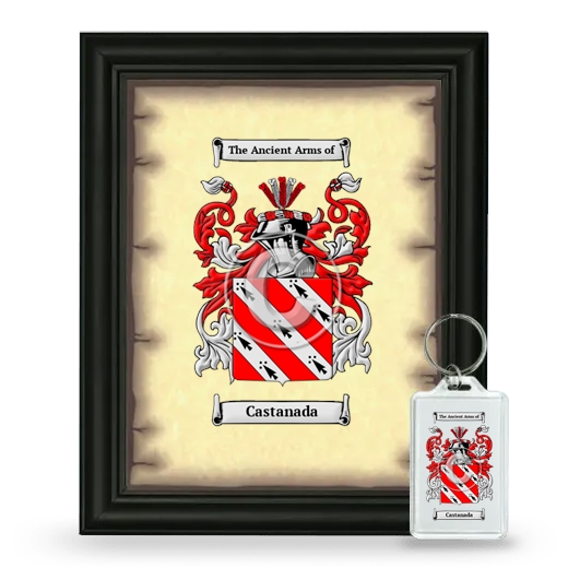 Castanada Framed Coat of Arms and Keychain - Black