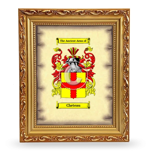 Cheteau Coat of Arms Framed - Gold