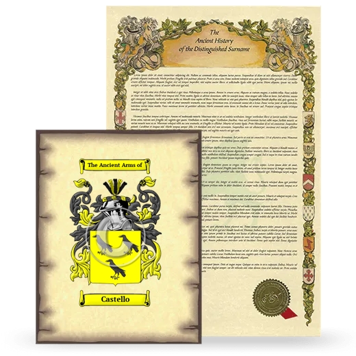 Castello Coat of Arms and Surname History Package