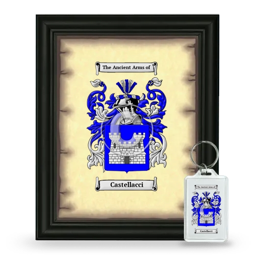 Castellacci Framed Coat of Arms and Keychain - Black