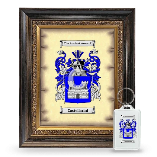 Castellarini Framed Coat of Arms and Keychain - Heirloom