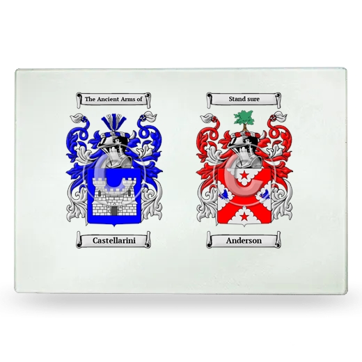 Double Coat of Arms Glass Cutting Board