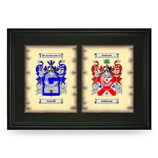 Double Coat of Arms Framed - Black