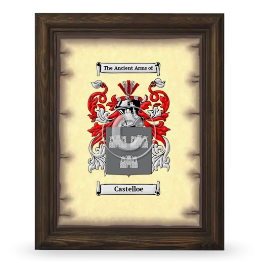 Castelloe Coat of Arms Framed - Brown