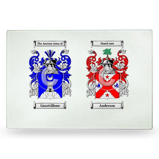 Double Coat of Arms Glass Cutting Board