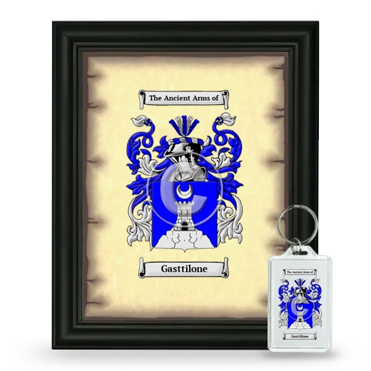 Gasttilone Framed Coat of Arms and Keychain - Black