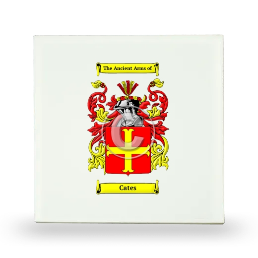 Cates Small Ceramic Tile with Coat of Arms