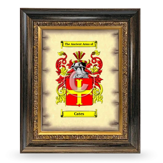 Cates Coat of Arms Framed - Heirloom