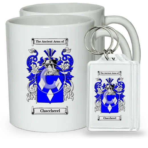 Chaccherel Pair of Coffee Mugs and Pair of Keychains