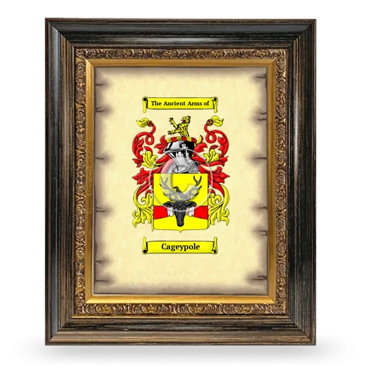 Cageypole Coat of Arms Framed - Heirloom