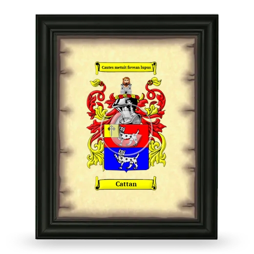 Cattan Coat of Arms Framed - Black
