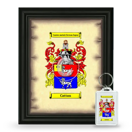 Cattan Framed Coat of Arms and Keychain - Black