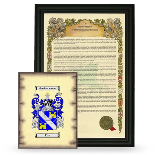 Kito Framed History and Coat of Arms Print - Black