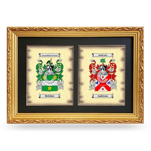 Double Coat of Arms Framed - Gold