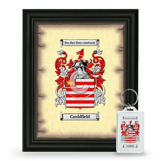 Cauldfield Framed Coat of Arms and Keychain - Black
