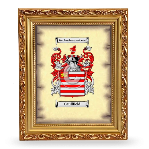 Caullfield Coat of Arms Framed - Gold