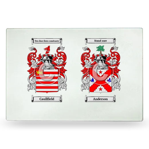 Double Coat of Arms Glass Cutting Board