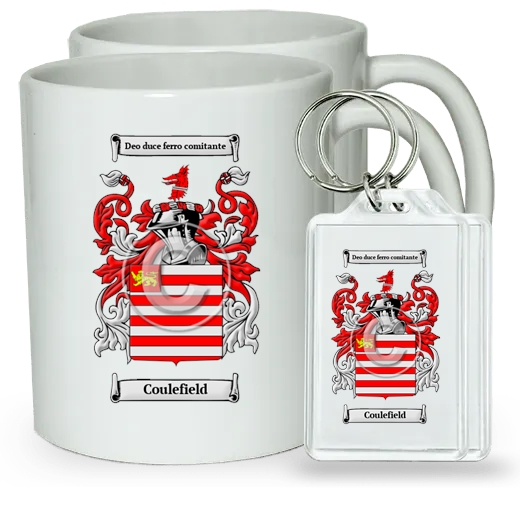 Coulefield Pair of Coffee Mugs and Pair of Keychains