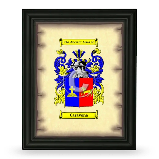 Caravona Coat of Arms Framed - Black