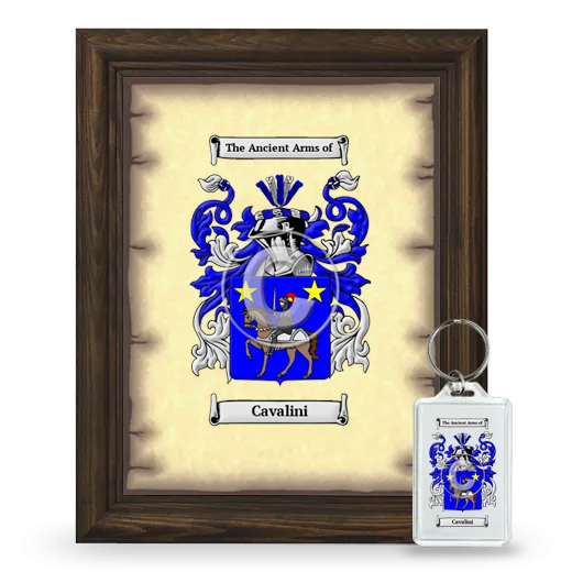 Cavalini Framed Coat of Arms and Keychain - Brown