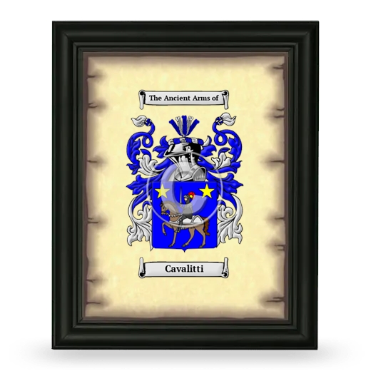 Cavalitti Coat of Arms Framed - Black