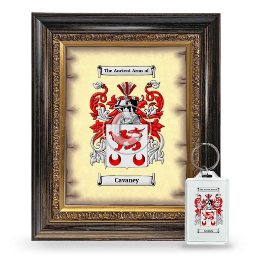 Cavaney Framed Coat of Arms and Keychain - Heirloom