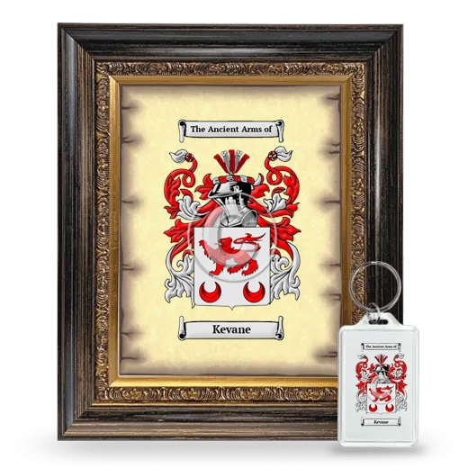 Kevane Framed Coat of Arms and Keychain - Heirloom
