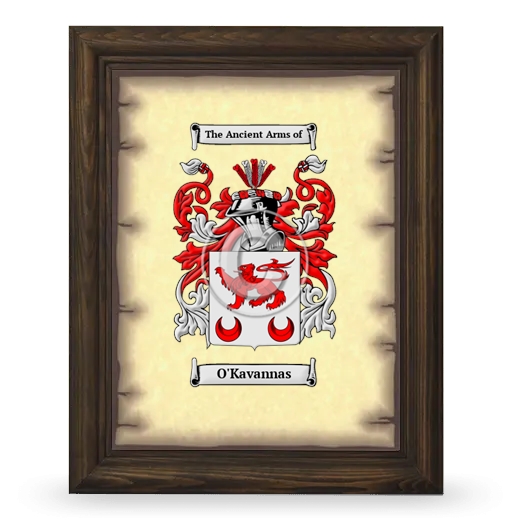 O'Kavannas Coat of Arms Framed - Brown