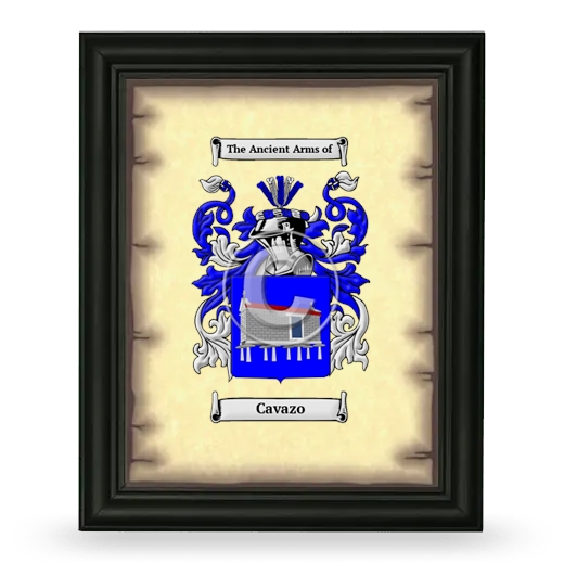 Cavazo Coat of Arms Framed - Black