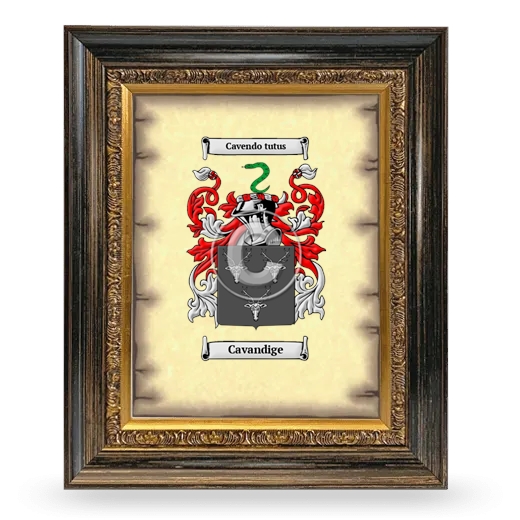 Cavandige Coat of Arms Framed - Heirloom