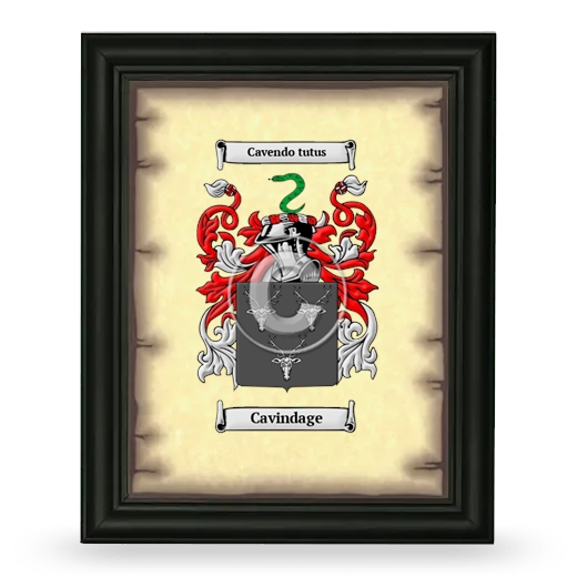 Cavindage Coat of Arms Framed - Black