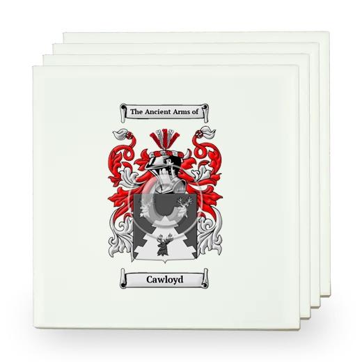 Cawloyd Set of Four Small Tiles with Coat of Arms