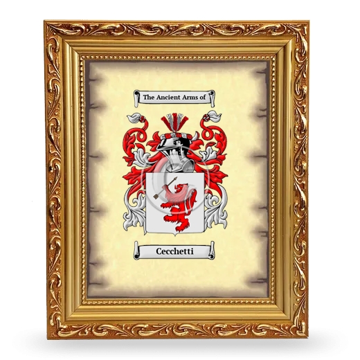 Cecchetti Coat of Arms Framed - Gold