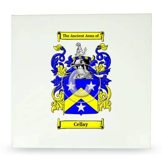 Cellay Large Ceramic Tile with Coat of Arms