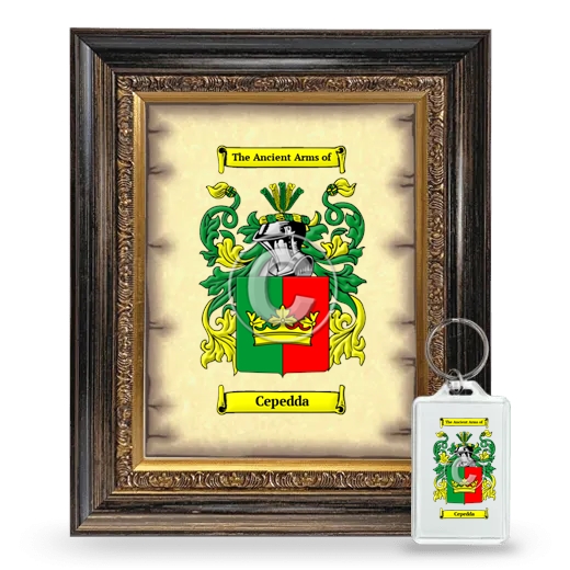 Cepedda Framed Coat of Arms and Keychain - Heirloom