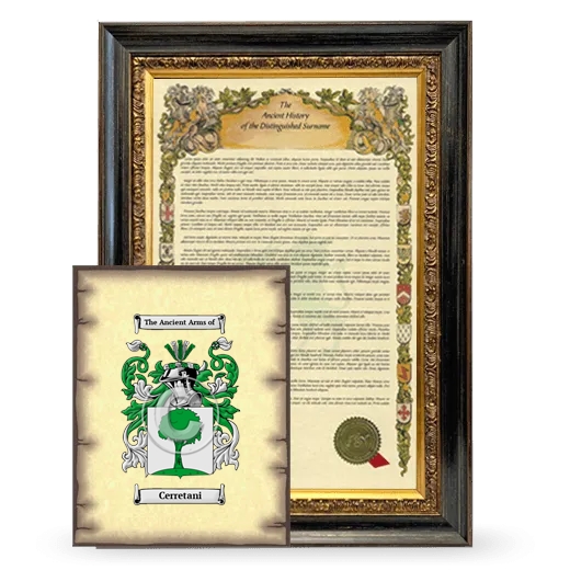 Cerretani Framed History and Coat of Arms Print - Heirloom