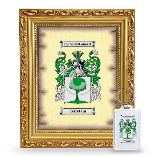 Cerretani Framed Coat of Arms and Keychain - Gold