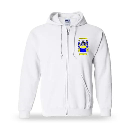 Cesard Unisex Coat of Arms Zip Sweatshirt - White