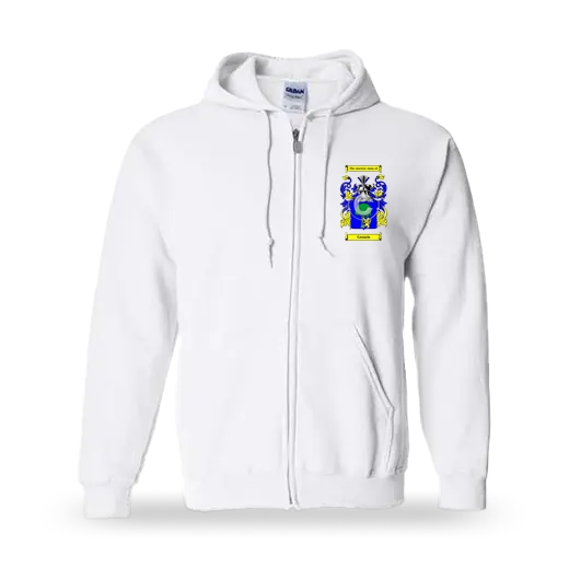 Cesaris Unisex Coat of Arms Zip Sweatshirt - White