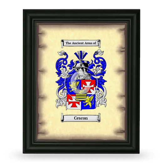 Cescon Coat of Arms Framed - Black