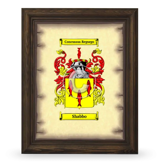 Shabbo Coat of Arms Framed - Brown