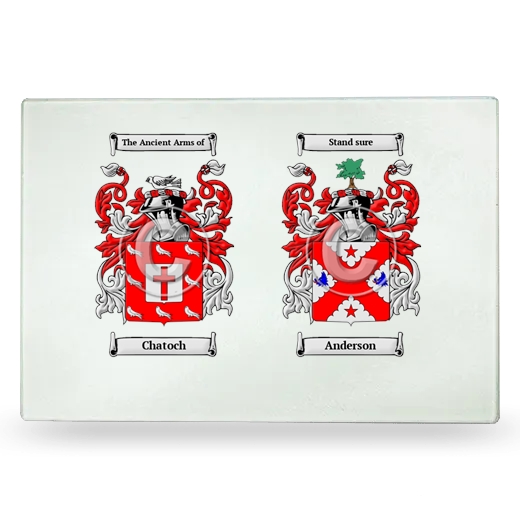 Double Coat of Arms Glass Cutting Board